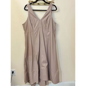 Anthropologie Maeve V Neck Vegan Leather Midi Dress 1X SEE DESCRIPTION